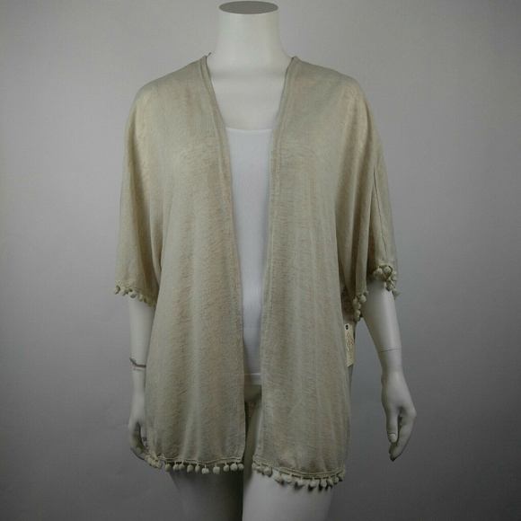 St Johns Bay Kimono Pom Pom 1X NWT - Picture 3 of 7